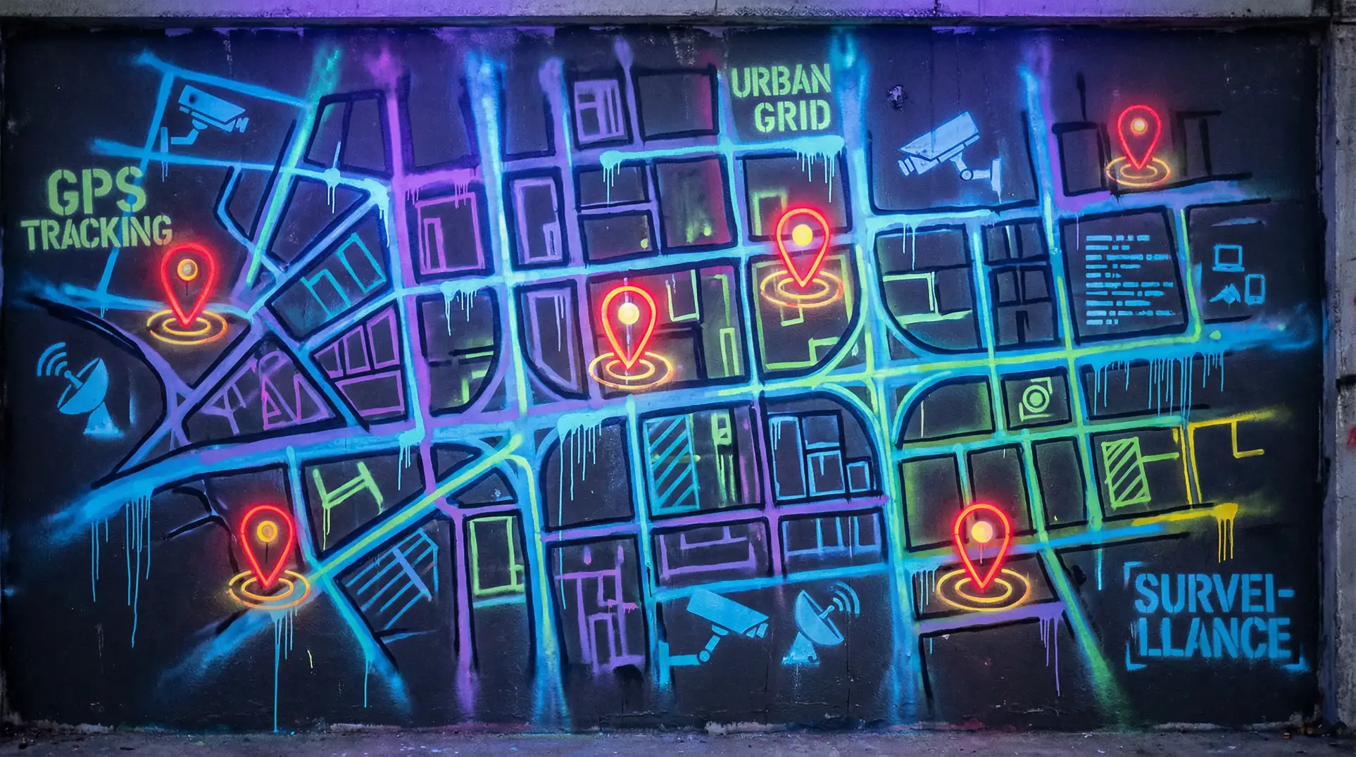 海尔 张瑞敏 狗仔追踪地图 - 城市涂鸦风格